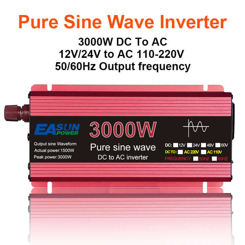 EASUN POWER 1000W/1600W/2200W/3000W DC 12V/24V to AC 220V Pure Sine Wave Inverter