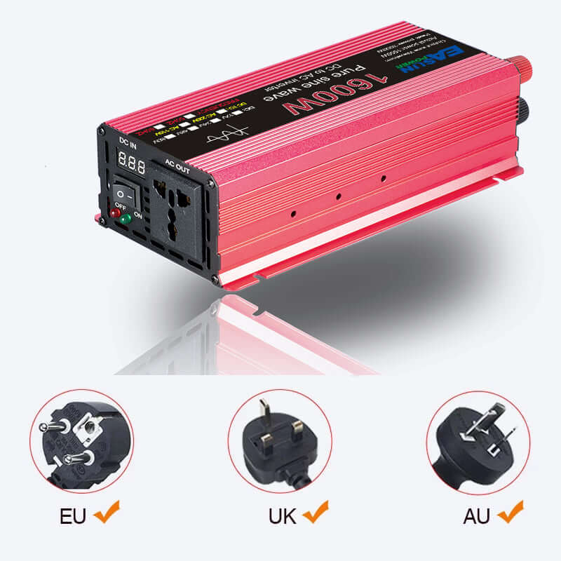 EASUN POWER 1000W/1600W/2200W/3000W DC 12V/24V to AC 220V Pure Sine Wave Inverter