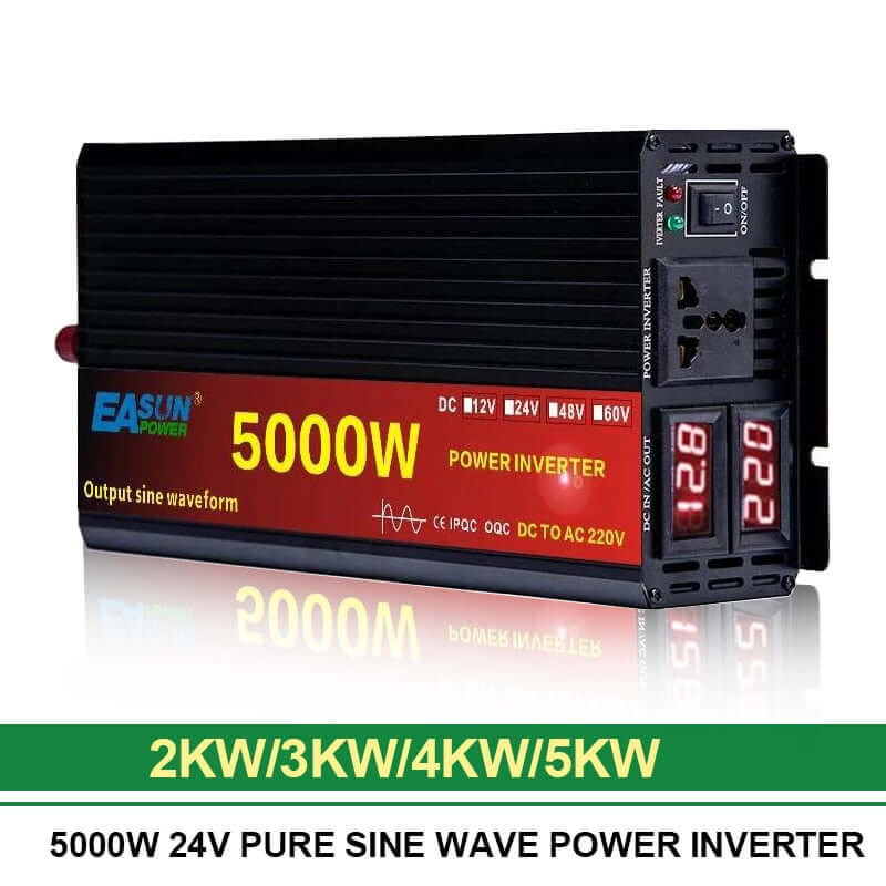 EASUN POWER 2000W/3000W/4000W/5000W DC 12V/24V to AC 220V Pure Sine Wave Inverter