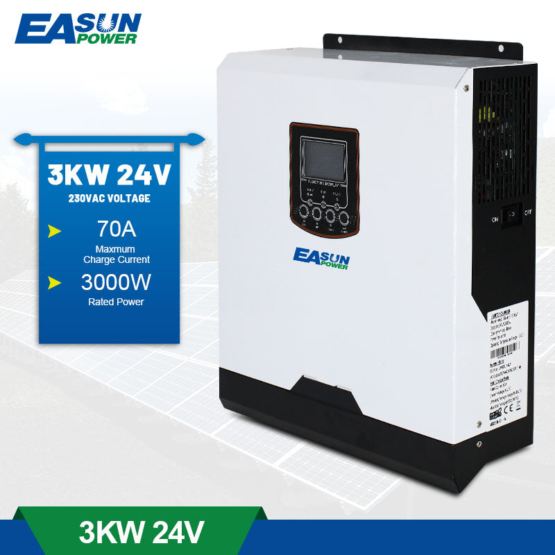 EASUN POWER 3KW 24V PWM Solar Inverter PV Power 1200W