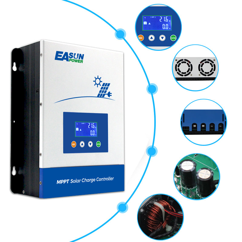 EASUN POWER 80AH/100AH MPPT Solar Charge Controller 12V 24V 36V 48V Battery PV Input 150VOC