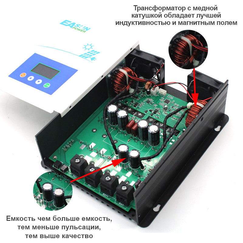 EASUN POWER 80AH/100AH MPPT Solar Charge Controller 12V 24V 36V 48V Battery PV Input 150VOC