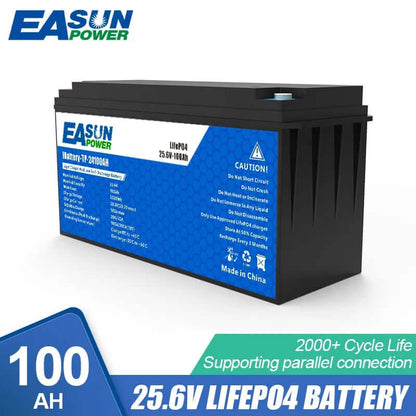 EASUN POWER 25.6V 50AH/100AH/200AH LiFePO4 Lithium Energy Storage Battery