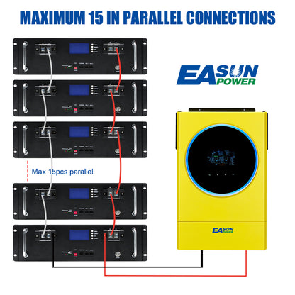 EASUN POWER 51.2V 100AH/200AH LifePO4 Lithium Battery Solar Pack