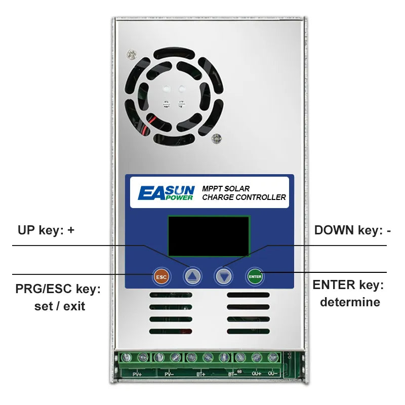 EASUN POWER 60A MPPT Solar Charge Controller 12V 24V 36V 48V Battery PV Input 180VOC