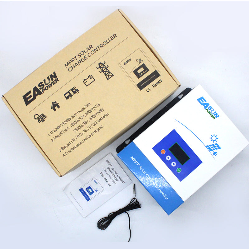 EASUN POWER 80AH/100AH MPPT Solar Charge Controller 12V 24V 36V 48V Battery PV Input 150VOC